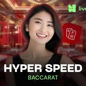 Hyper Speed Baccarat online game logo by Evolution on instantcasino-be.com